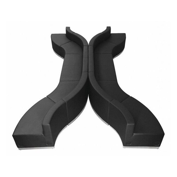 10 pcs. Living Room Set, 25-1/4" to 163-1/2" x 27", Upholstery Color: Black