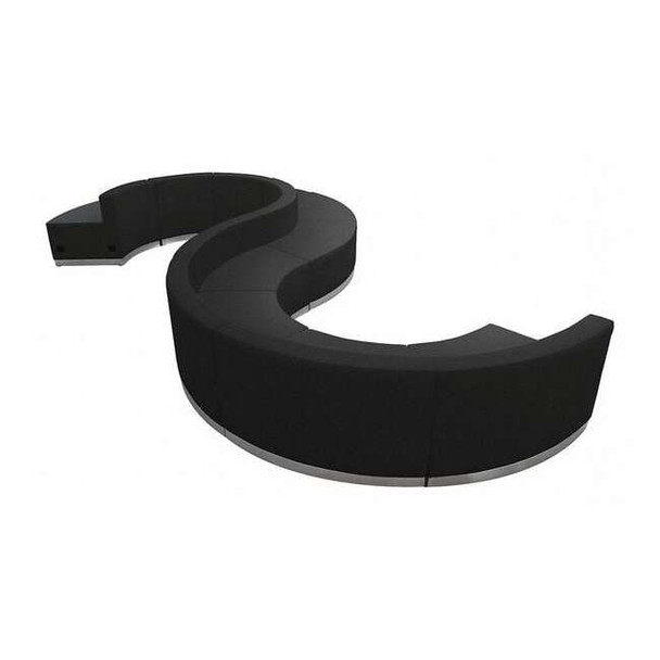 9 pcs. Living Room Set, 25-1/4" to 106-1/2" x 27", Upholstery Color: Black
