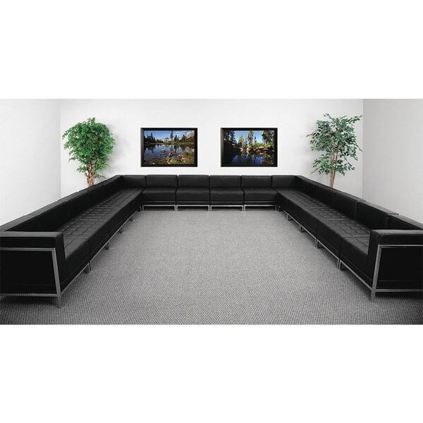 16 pcs. Living Room Set, 169" x 27-1/4", Upholstery Color: Black
