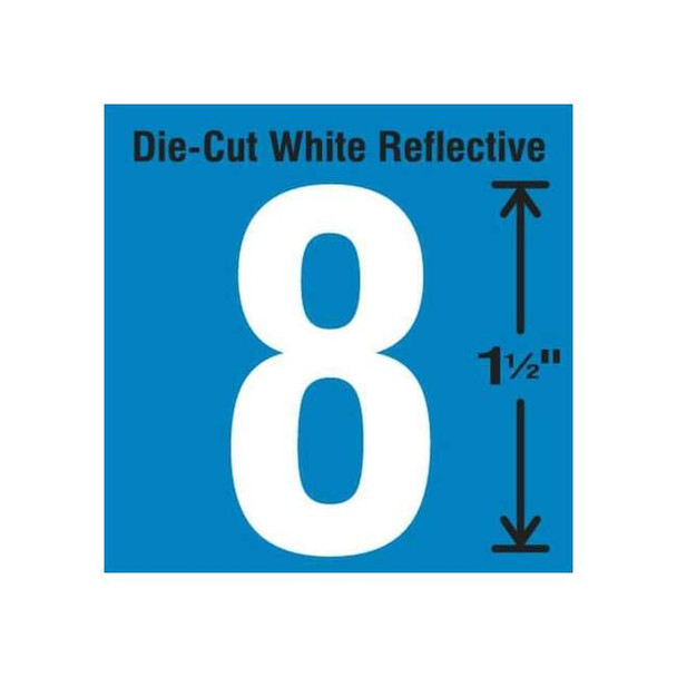 Stranco NumberLabel,Vinyl,1-1/2inH,7/8inW,PK5 DWR-1.5-8-5
