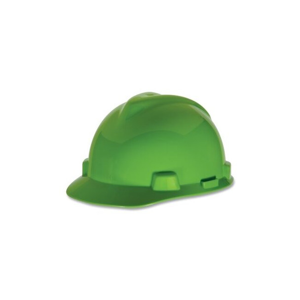 V-Gard® Slotted Hard Hat Cap, Staz-On® Suspension, Bright Lime Green