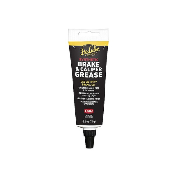 Synthetic Brake / Caliper Grease, 2.5 Wt Oz, 2.5 oz, Tube, Black Pack of 6