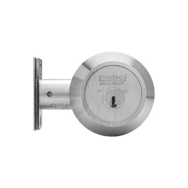 Medeco Deadbolt,Single,2-3/4 in. Backset,5 Pins 11C602-T-26-DL-S