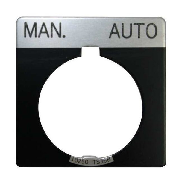 Eaton Cutler-Hammer Legend Plate,Manual Automatic,Black 10250TS67
