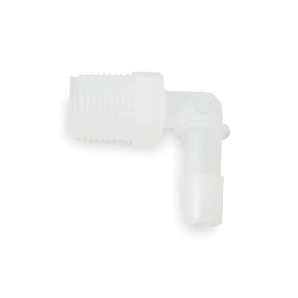 Eldon James Elbow,PVDF,Barbed1/4",MNPT1/2",PK5 L8-4NK