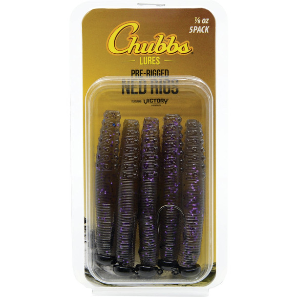 Chubbs Rigged Ned 1/8 Oz. Smoke (5-Pack) YNR518-SMK