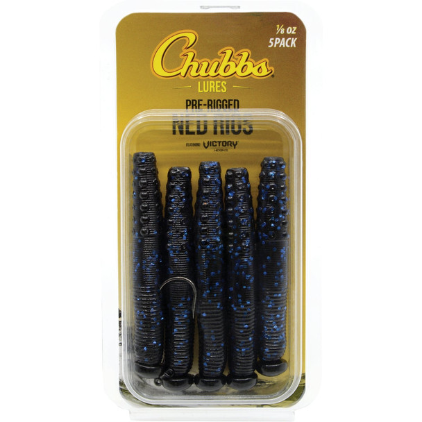 Chubbs Rigged Ned 1/8 Oz. Black/Blue (5-Pack) YNR518-BLB