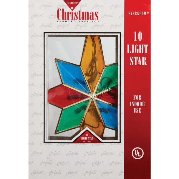 J Hofert Everglow Multi-Color 12 In. Bethlehem Star Christmas Tree Topper 1955