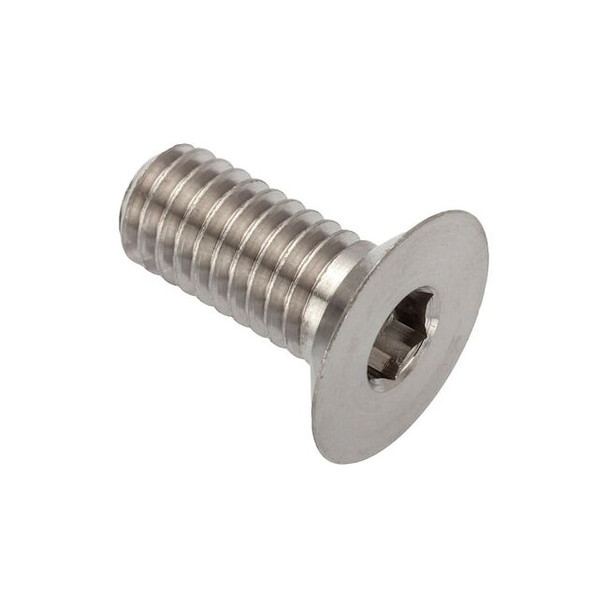 M6-1.00 Socket Head Cap Screw, Flat, Plain 316 Stainless Steel, 12 mm Length