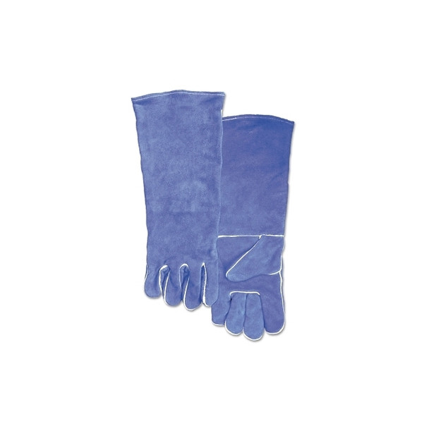 Welding Gloves, Split Cowhide, Large, Blue