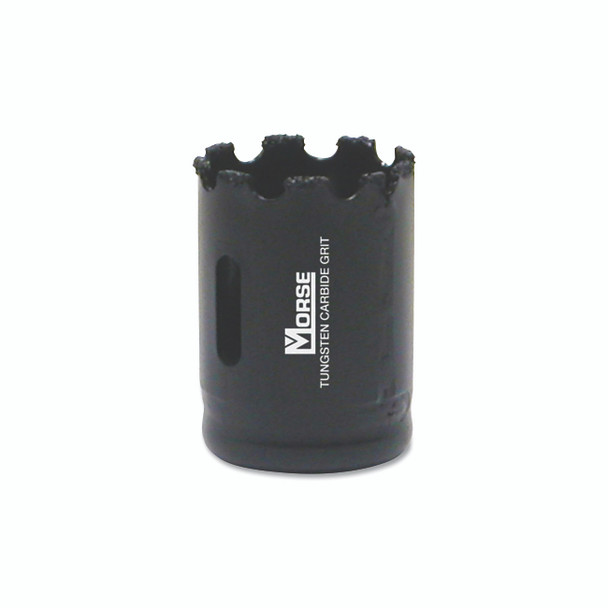 Tungsten Carbide Grit Hole Saw, 1-1/4 in Cutting dia, 1-1/2 in Cutting Depth, Arbor Required (Sold Separately)
