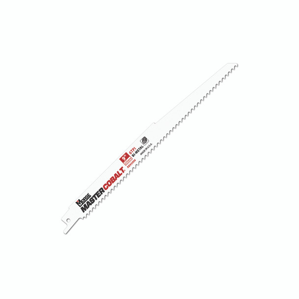 Master Cobalt® Wood Bi-Metal Reciprocating Saw Blade, 0.050 in x 9 in L x 3/4 in W, 6 TPI, Tapered, 5 EA/PK