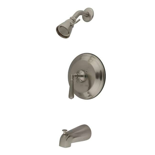 Tub and Shower Faucet, Standard, 3, Wall Mount, Brushed Nickel