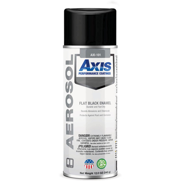 Spray Enamel, Flat Black, Aerosol, 12oz 101