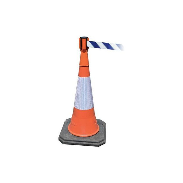 Retractable Barrier Tape, Orange, 156 in Length