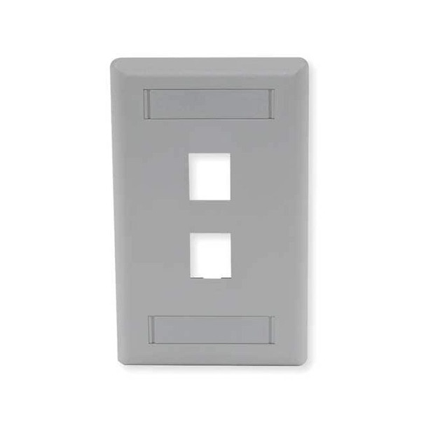 Hubbell Premise Wiring Faceplate,2 Port IFP12GY