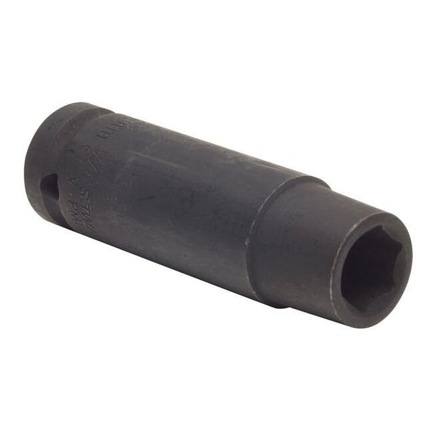 WESTWARD 1/2 in Drive Impact Socket Deep Socket, Black Oxide,14 mm