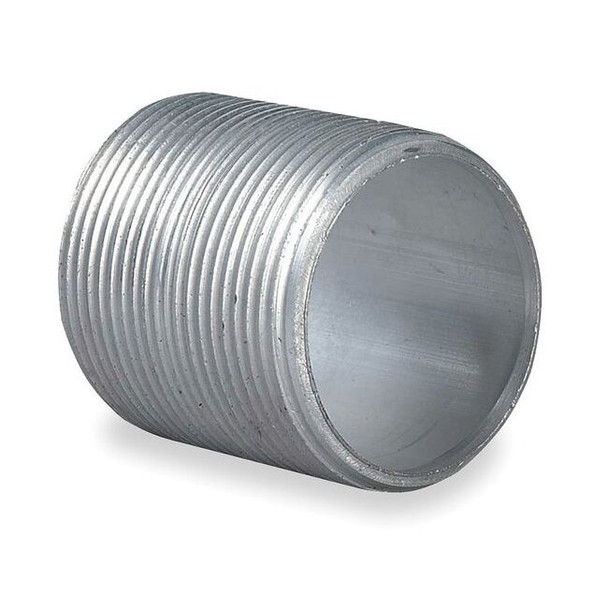 IMC Nipple, 1/2 in, Threaded, Aluminum, Powder Coated, Silver