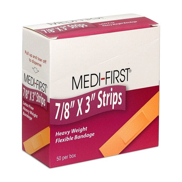 Medi-First Bandage, Fabric, Box, 3 In L, PK50 61450