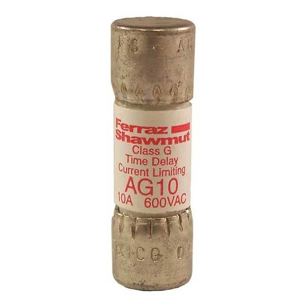 Mersen UL Class Fuse, G Class, Time-Delay, 10A, 600V AC, Non-Indicating AG10