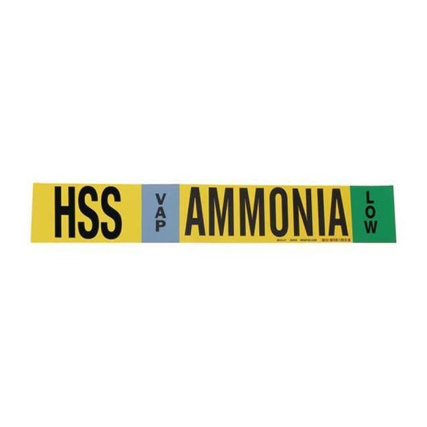Brady Pipe Marker,Ammonia,2 1/4 in H,14 in W 90408