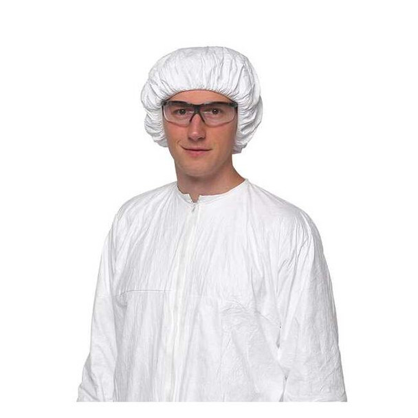 Bouffant Cap, Tyvek(R) IsoClean(R), 21.5 in Dia., White, UN, 250 PK