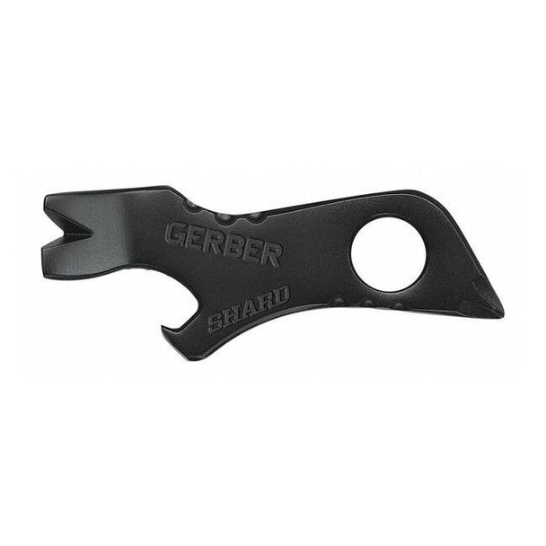 Shard Key Chain Tool, Black, Stainless Steel, 7-Function, Airline Safe