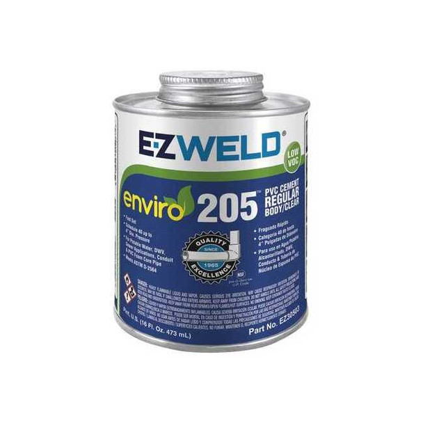Ez Weld Pipe Cement,16 fl oz,Clear EZ30503N