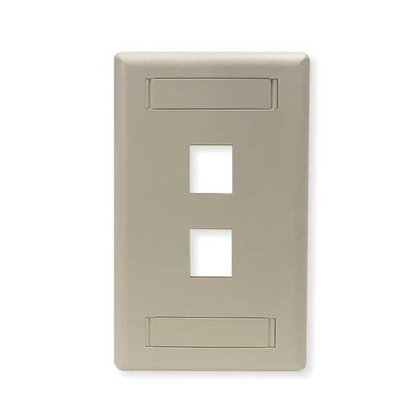 Hubbell 2-Socket IFP12EI Faceplate - 2 x Socket(s) - 1-gang - Electric Ivory