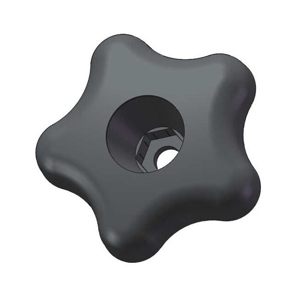 Snap Lock Star Knob, M6 Thread Size, 2-1/4" Dia., Plastic