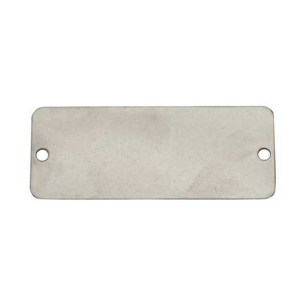 Blank Tag, Stainless Steel, 5/8 in H x 2 1/2 in W, Silver, Rectangle, 10 PK