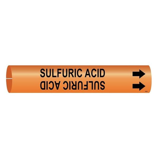 Brady Pipe Marker,Sulfuric Acid, 4368-A 4368-A