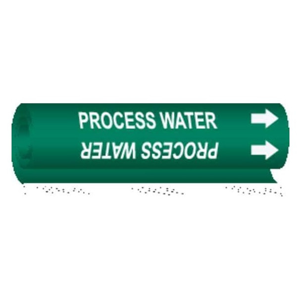 Brady Pipe Marker,Process Water,1/2to1-3/8 In 5747-O