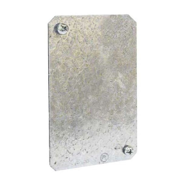 Raco Box Cover, Square Box Type, 1 Gang, Galvanized Steel, Blank Cover Type 880