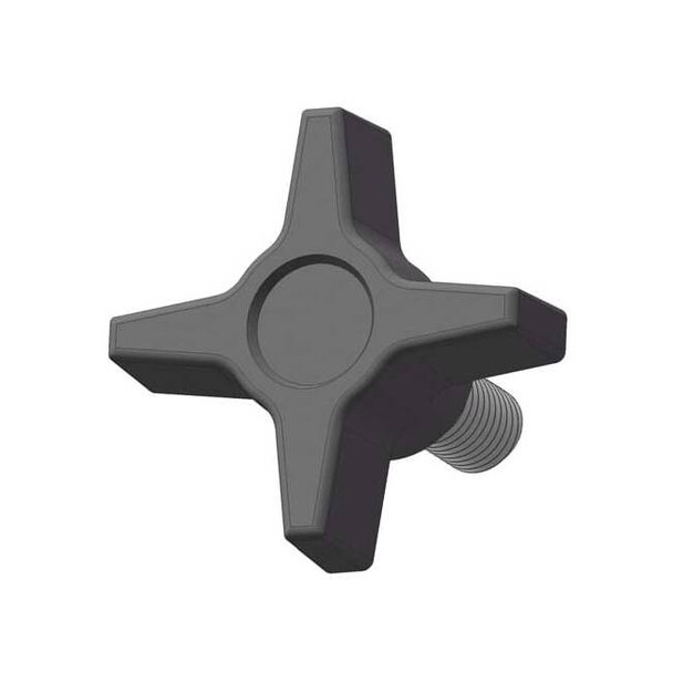 Four Prong Knob with Screw, 5/16-18 Thread Size, 1.125"L, Steel