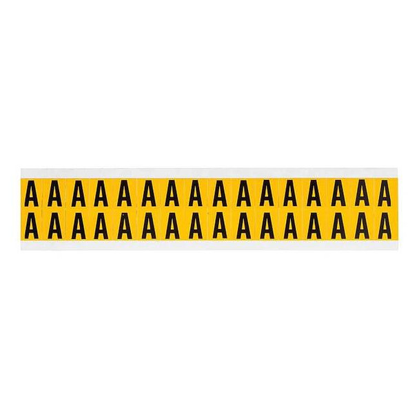 Brady Letter Label, A, 3/4in.Hx9/16in.W, Vinyl 1520-A
