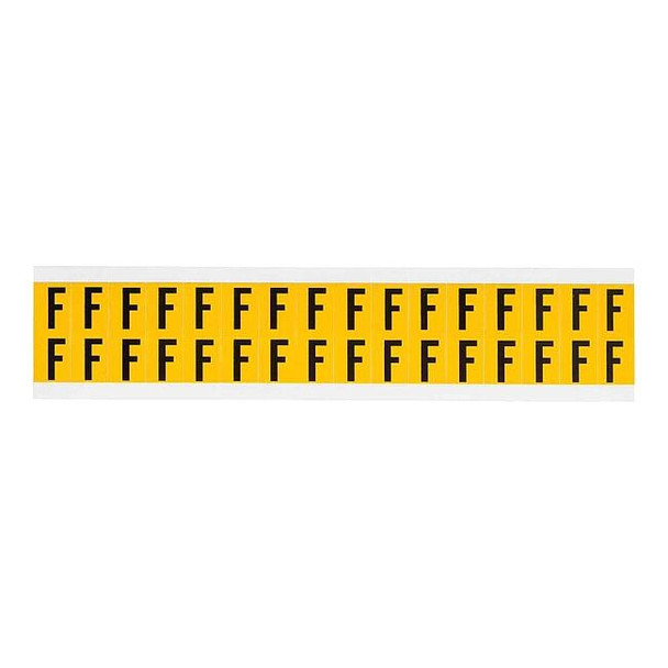 Brady Letter Label, F, 3/4in.Hx9/16in.W, Vinyl 1520-F