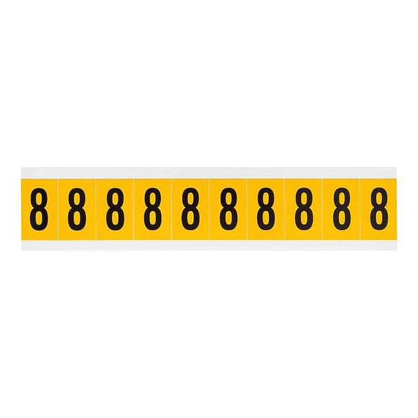 Brady Number Label, 8, 1-1/2in.Hx7/8in.W, Vinyl 1530-8