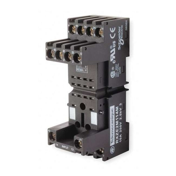 Schneider Electric Rlay Scket,Fingr Safe/Elvator,Square,10A RXZE2M114M