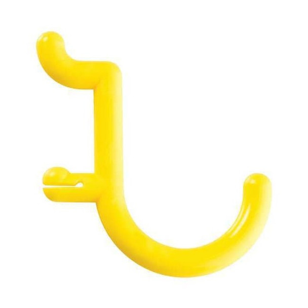 Functionaire Locking Pegboard Hooks,1 in.L,Yellow,PK8 FH1-2