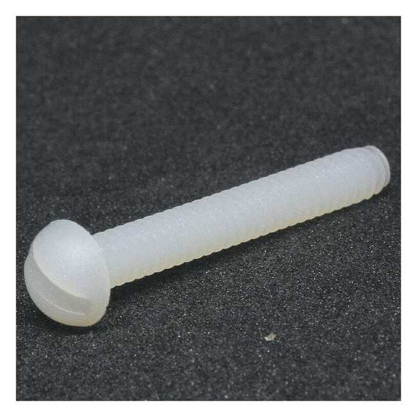 #4-40 x 1/2 in Slotted Round Machine Screw, Plain Nylon 6/6, 50 PK