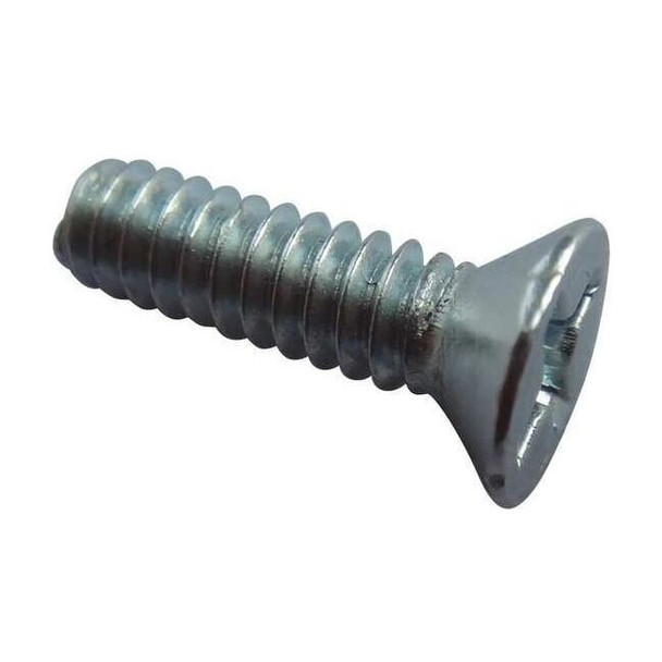 #4-40 x 3/8 in Phillips Flat Machine Screw, Zinc Plated Steel, 100 PK