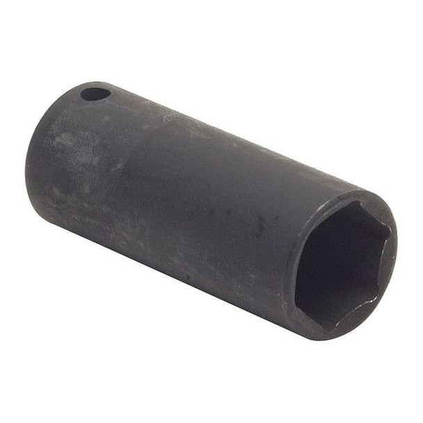 WESTWARD 1/2 in Drive Impact Socket Deep Socket, Black Oxide, Steel,18 mm