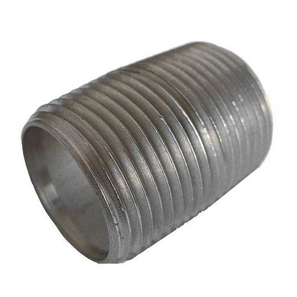 3/8" MNPT x 1" TBE Stainless Steel Close Pipe Nipple Sch 80, Thread Type: NPT