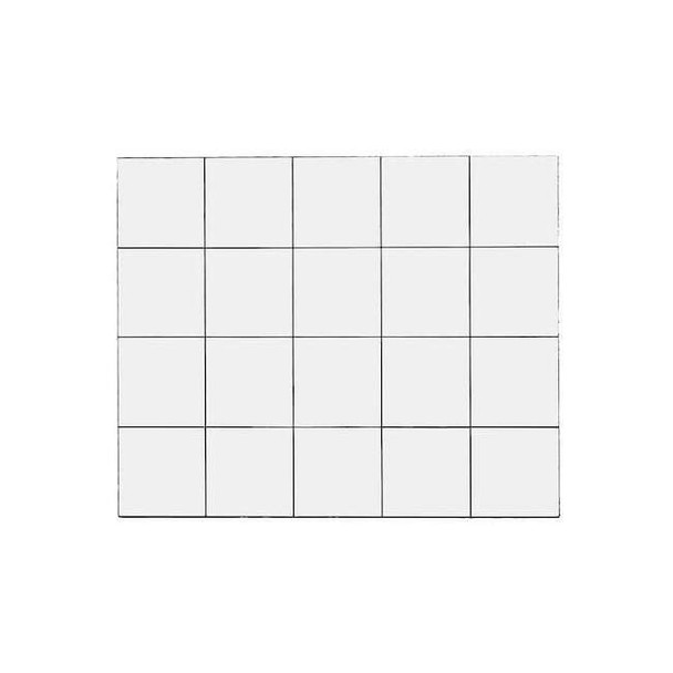 Magna Visual Magnetic Squares,3/4 In. W,White,PK20 FI-221