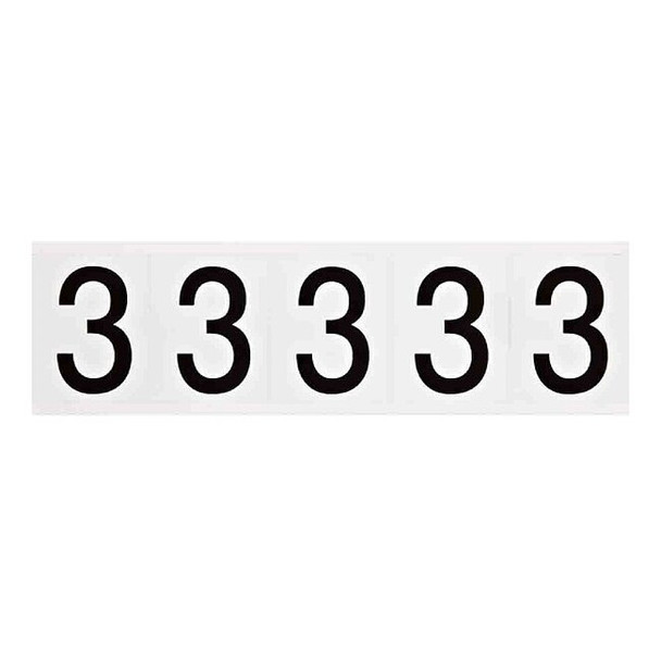 Brady NumberLabel,Vinyl,2-1/4inH,1-3/4inW,PK5 9714-3