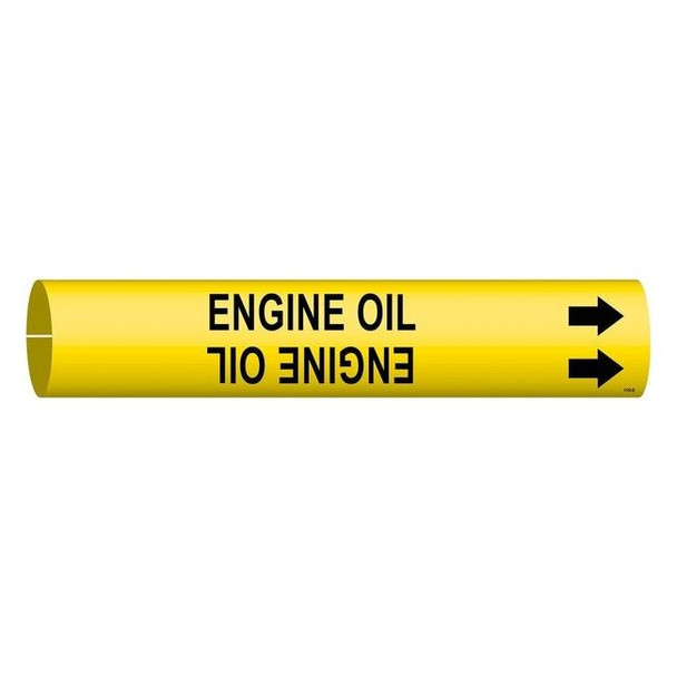 Brady Pipe Marker,Engine Oil,Y,1-1/2to2-3/8 In 4180-B