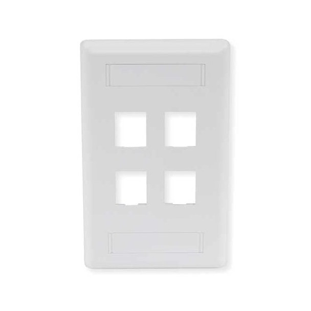 Hubbell Premise Wiring Faceplate,4 Port IFP14W