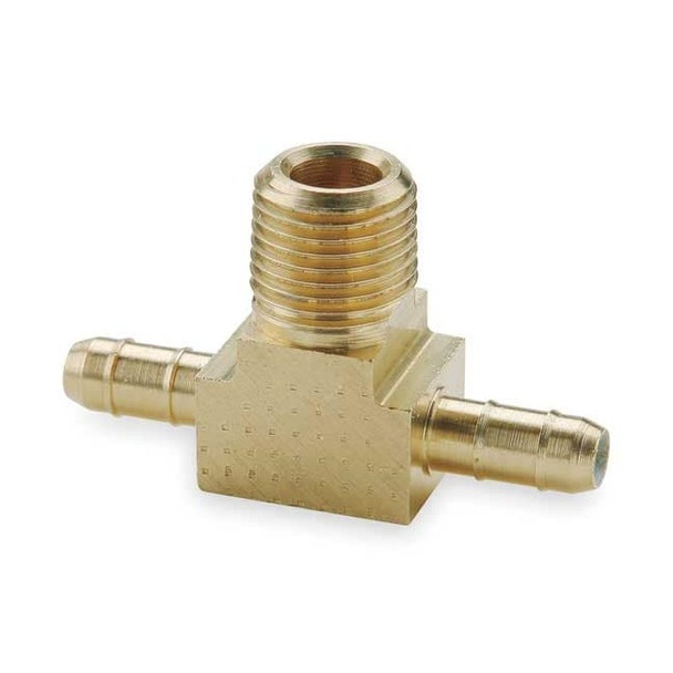Parker 1/4" Barb x Barb x MNPT Brass Branch Tee 232-6-4