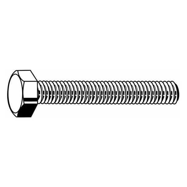 Class 8.8, M12-1.75 Hex Head Cap Screw, Zinc Plated Steel, 70 mm L, 25 PK